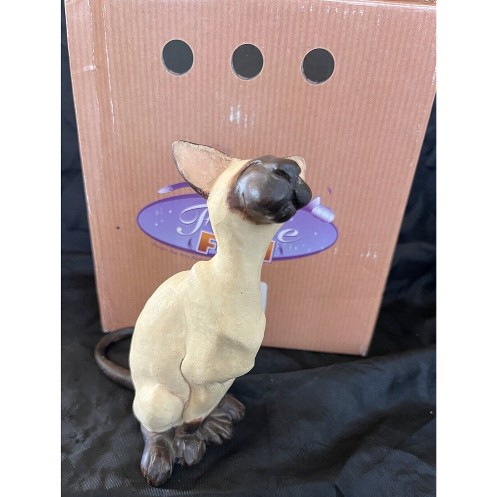 Rare Siamese Cat Figure Sculpture By Border Fine Arts Enesco A8547 Original BOX - Picture 6 of 10